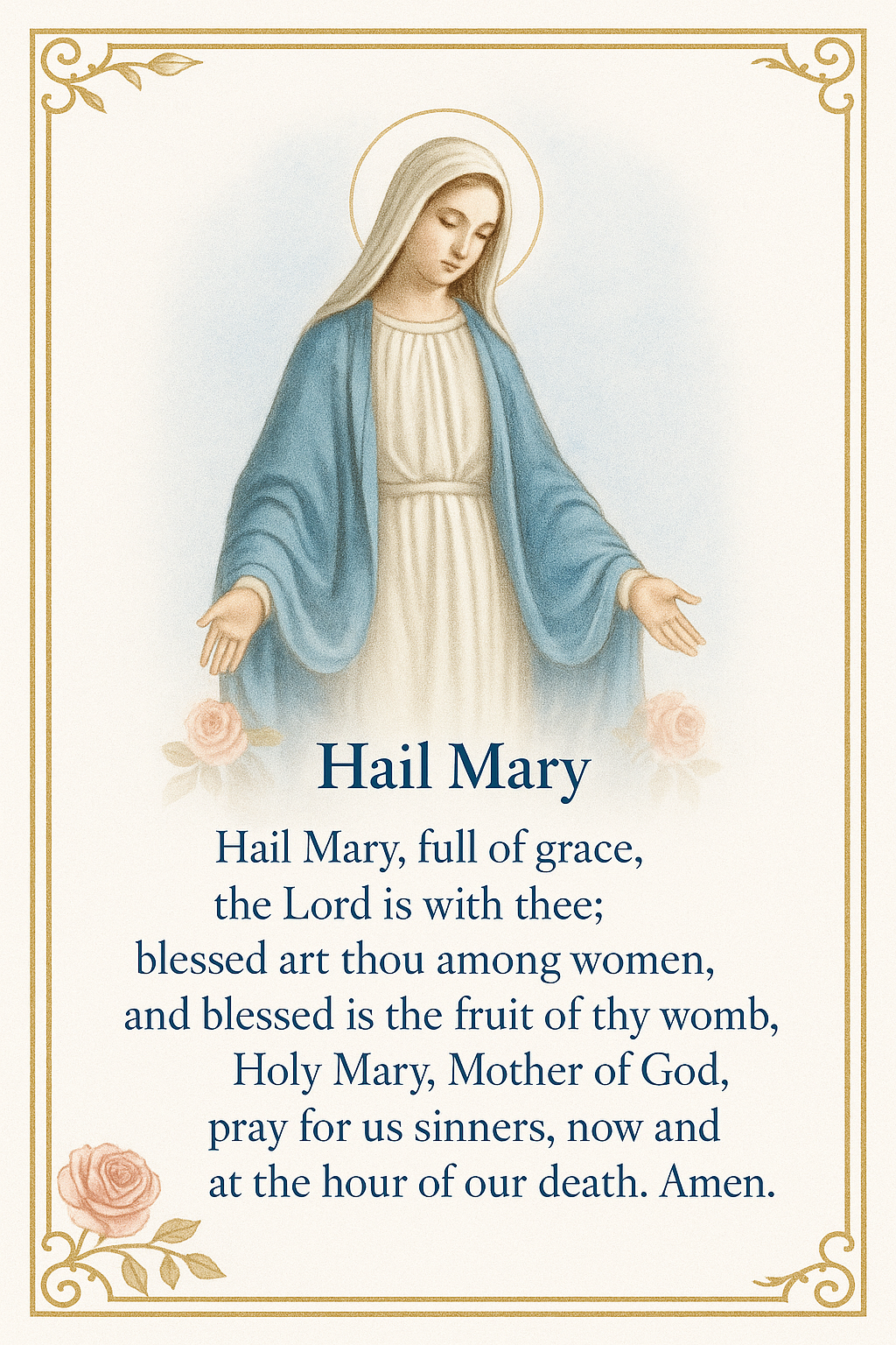 Hail Mary prayer card