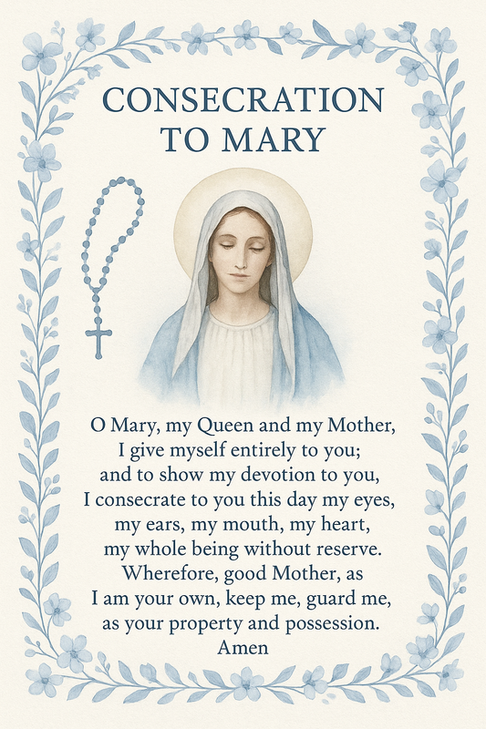 Consecration to Mary prayer card