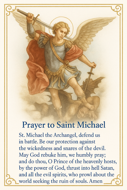 St Michael prayer card