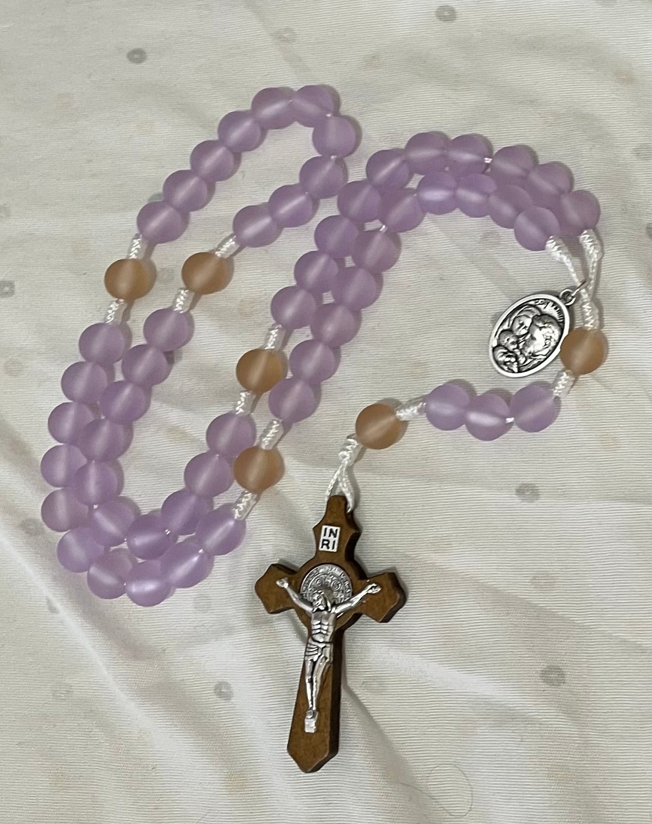 Purple Holy family rosary