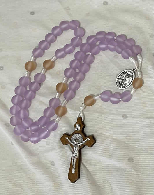 Purple Holy family rosary